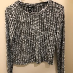 Ribbed grey sweater top